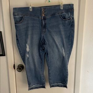 Lane Bryant Blue High-Rise Jegging Crop Capris size 22